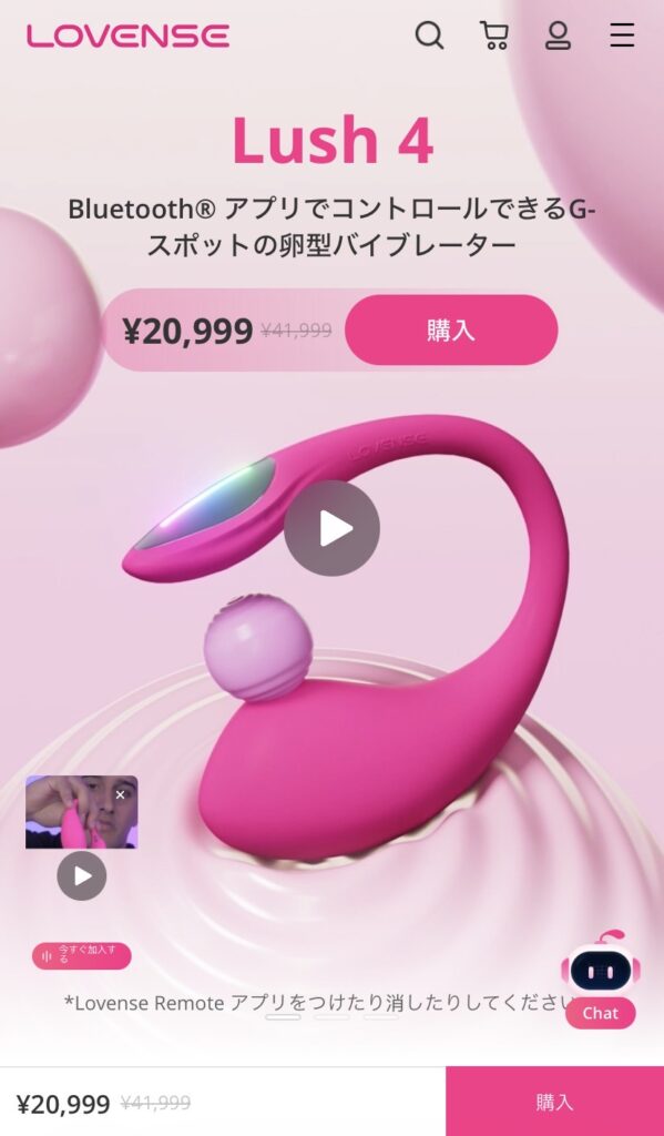 ラブンス公式の商品ページ(画像)